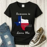 Someone In Texas Loves Me Travel Cute State Logo Women's T-Shirt thumb 3