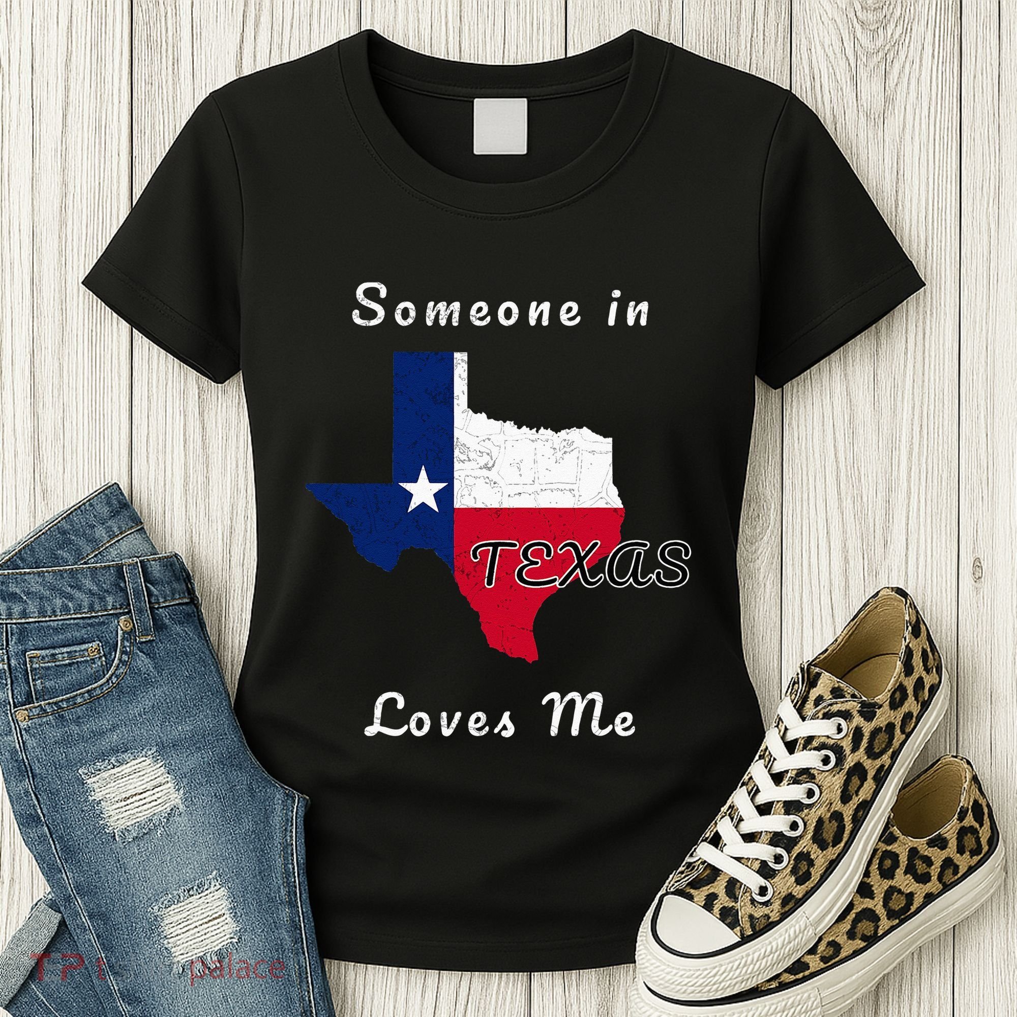 Someone In Texas Loves Me Travel Cute State Logo Women's T-Shirt