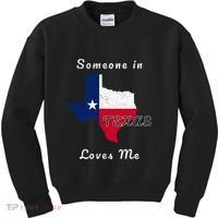 Someone In Texas Loves Me Travel Cute State Logo Kids Sweatshirt thumb 0