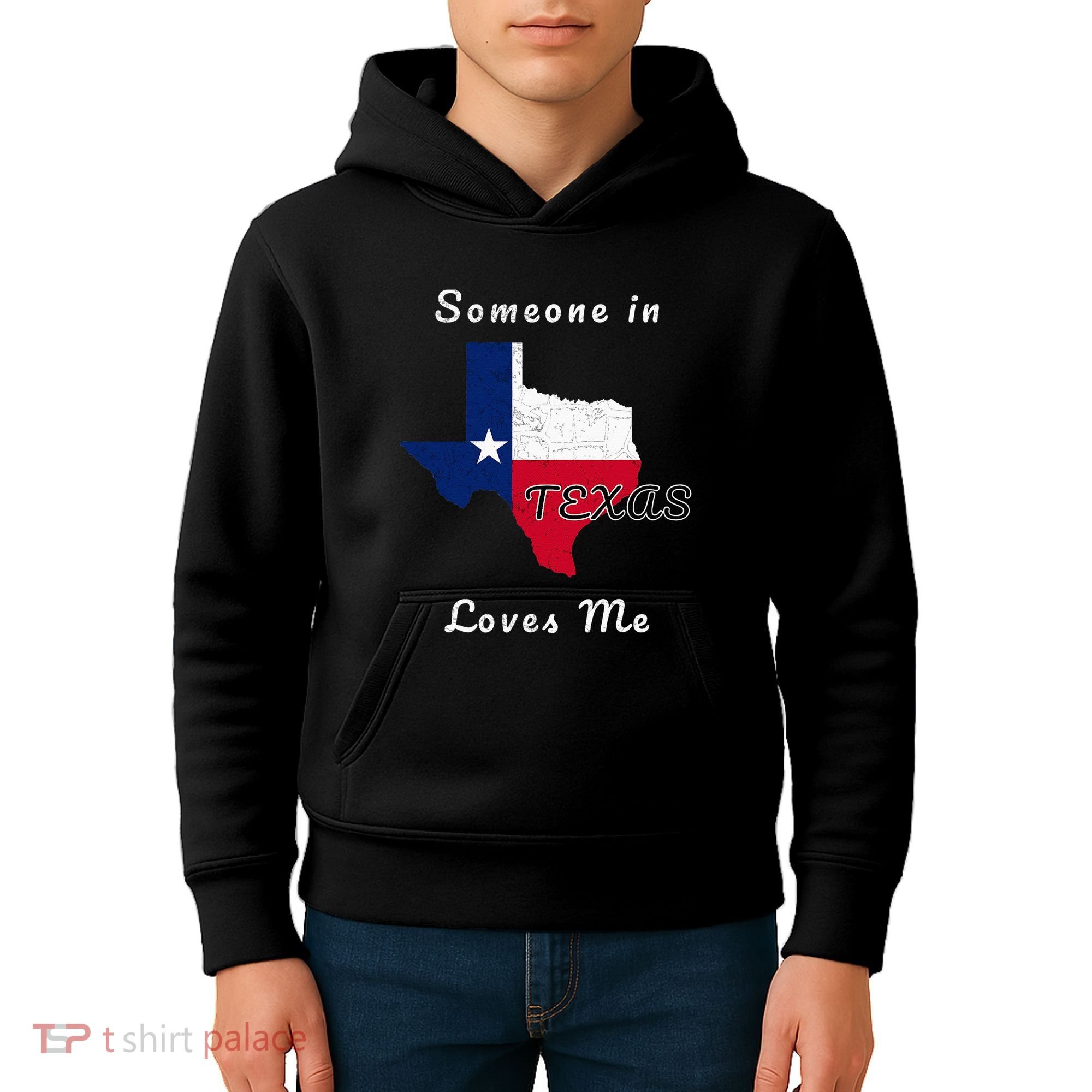 Someone In Texas Loves Me Travel Cute State Logo Kids Hoodie