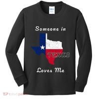 Someone In Texas Loves Me Travel Cute State Logo Kids Long Sleeve Shirt thumb 0