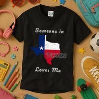Someone In Texas Loves Me Travel Cute State Logo Kids T-Shirt thumb 3