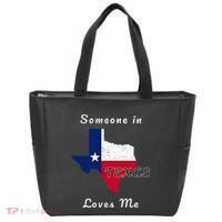 Someone In Texas Loves Me Travel Cute State Logo Tote Bag thumb 0