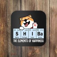Shiba Inu Table Of Elements Happiness Shiba Inu Gift Coaster thumb 0
