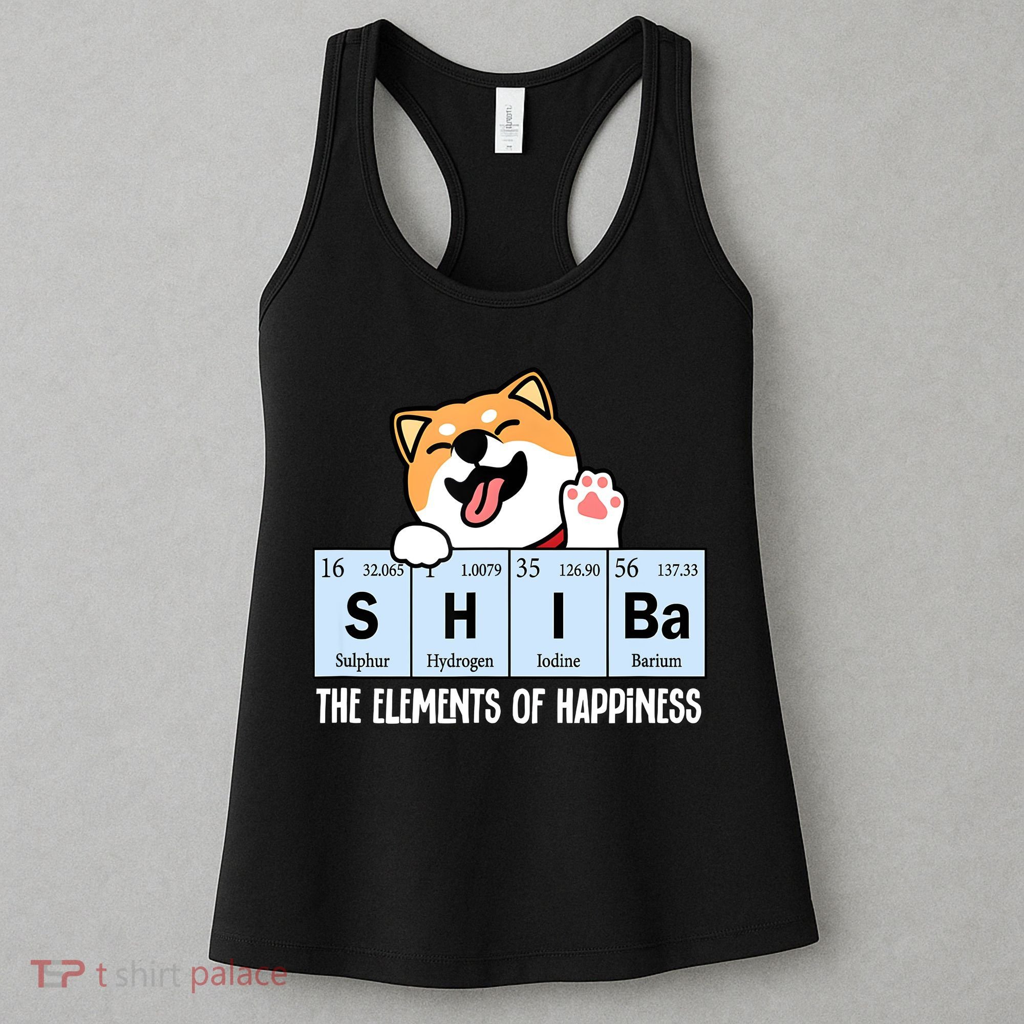 Shiba Inu Table Of Elements Happiness Shiba Inu Gift Women's Tank Top