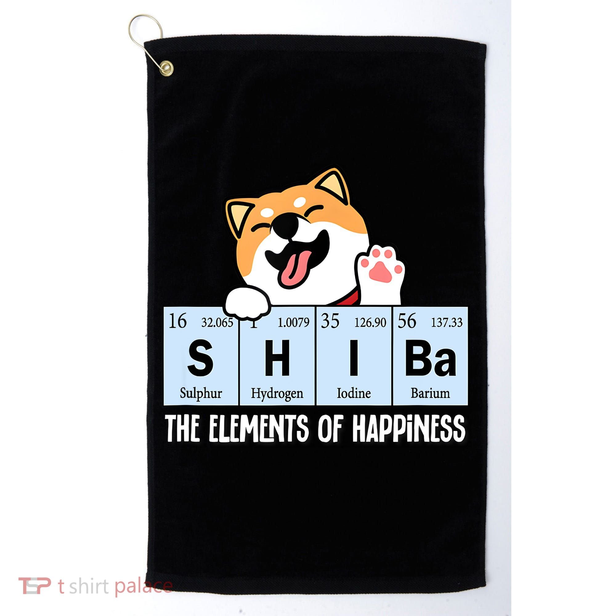 Shiba Inu Table Of Elements Happiness Shiba Inu Gift Golf Towel