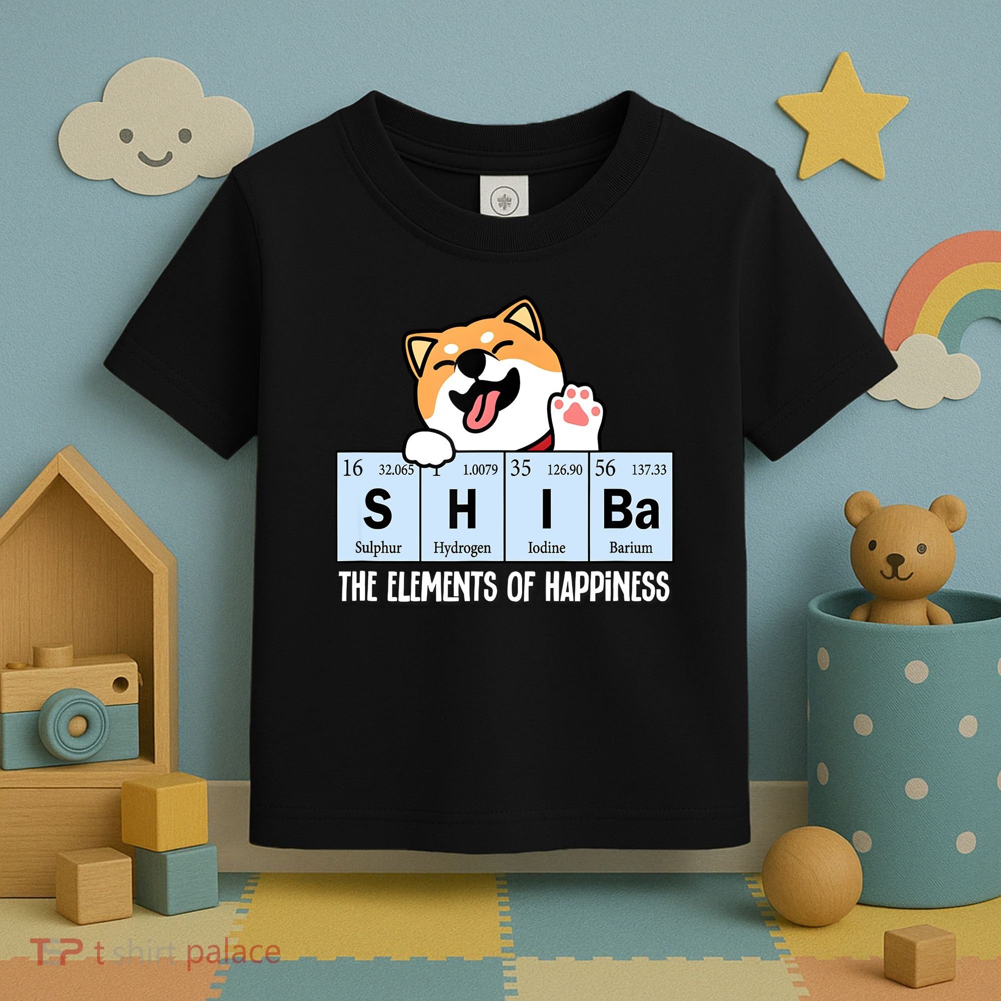 Shiba Inu Table Of Elements Happiness Shiba Inu Gift Toddler T-Shirt