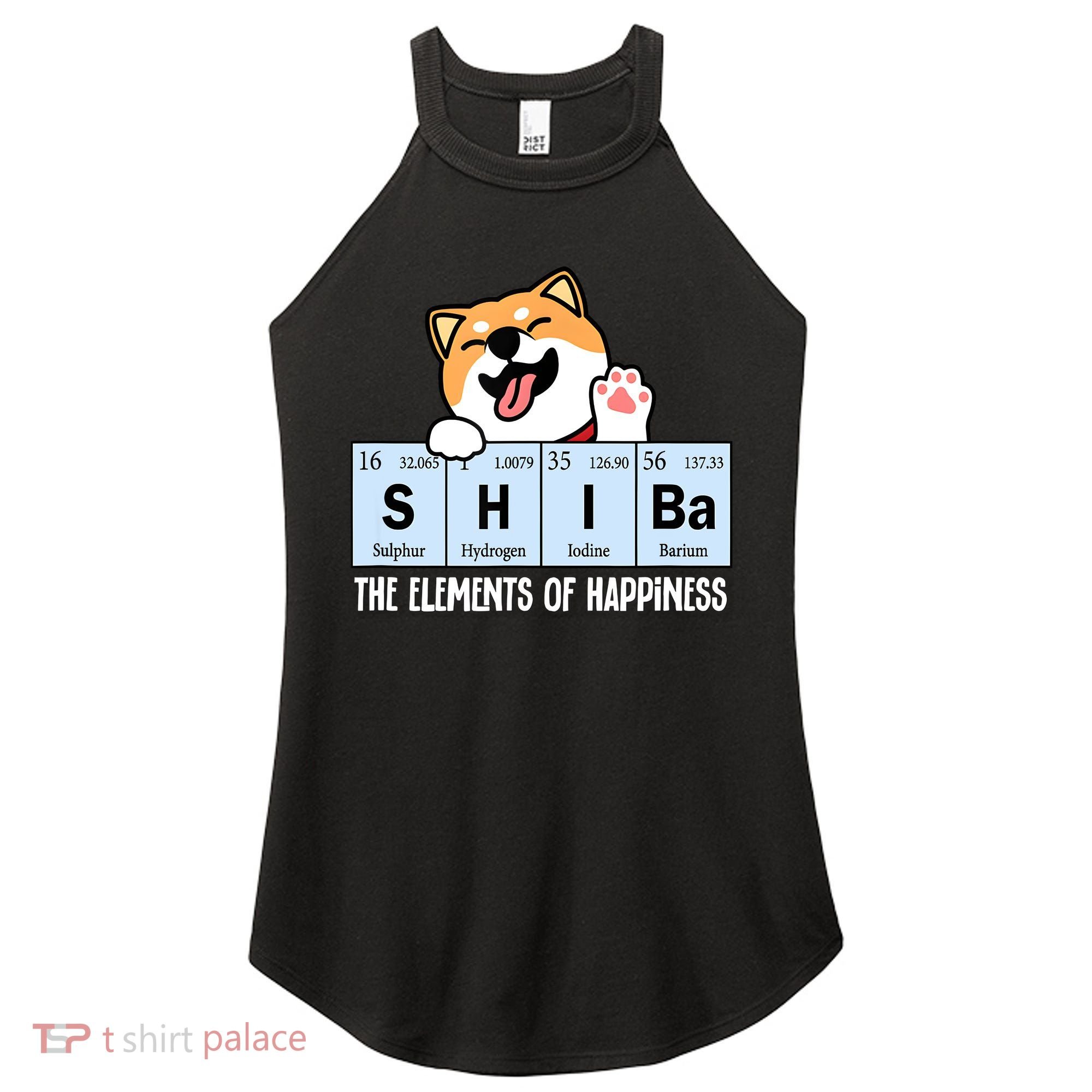 Shiba Inu Table Of Elements Happiness Shiba Inu Gift Women's Perfect Tri Rocker Tank