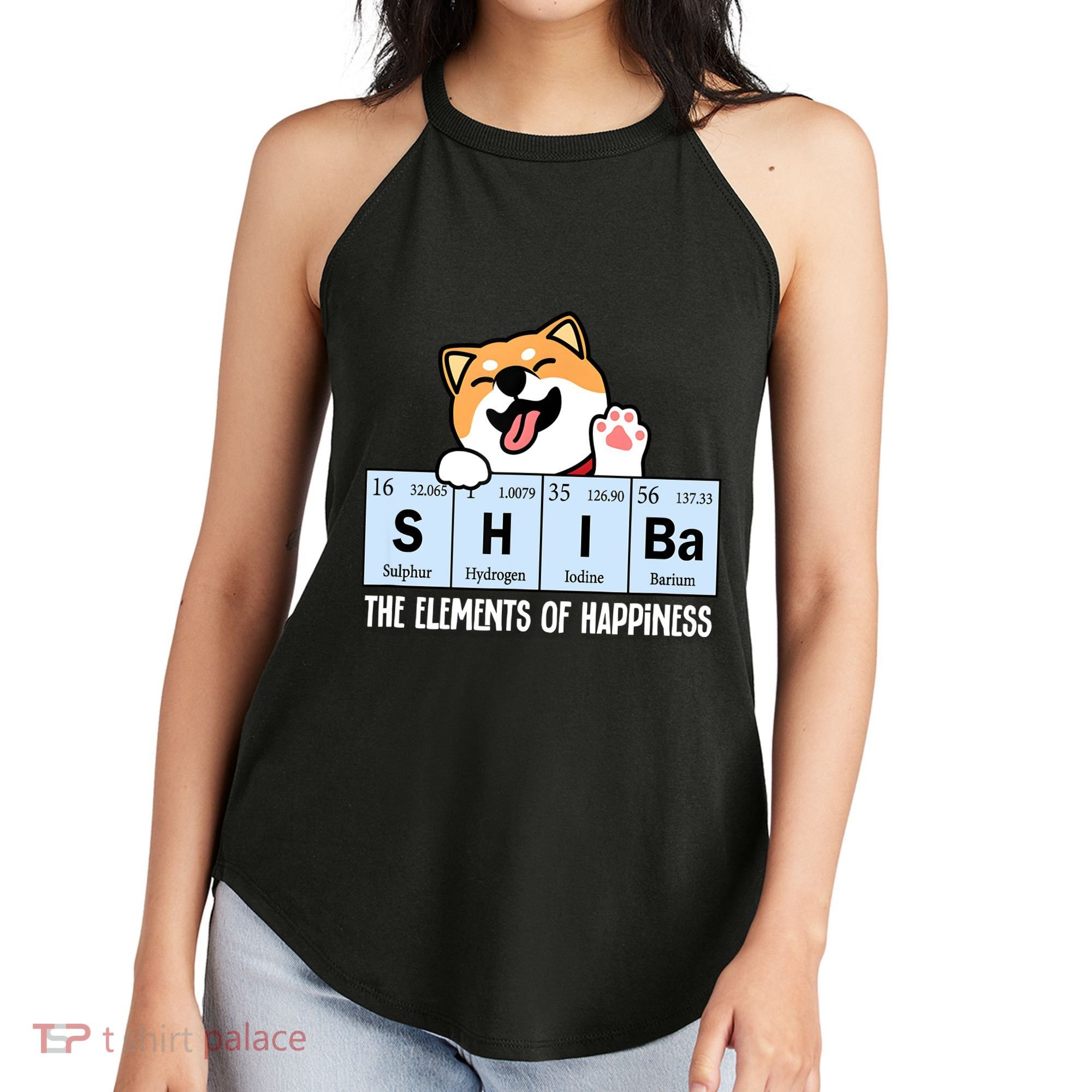 Shiba Inu Table Of Elements Happiness Shiba Inu Gift Women's Perfect Tri Rocker Tank