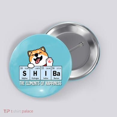 Shiba Inu Table Of Elements Happiness Shiba Inu Gift Button