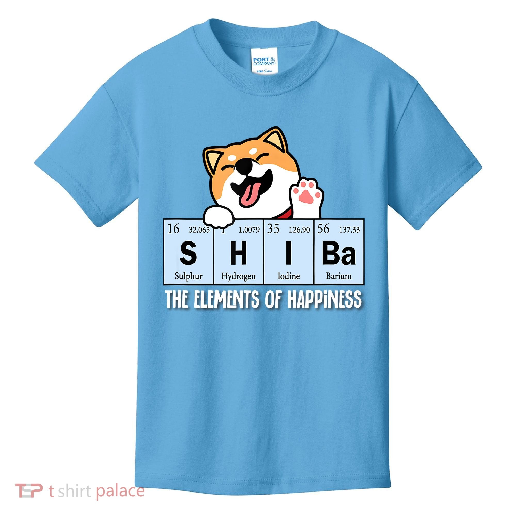Shiba Inu Table Of Elements Happiness Shiba Inu Gift Kids T-Shirt