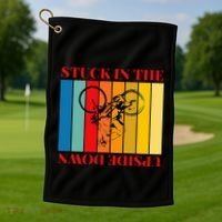 Stuck In The Upside Down Golf Towel thumb 1