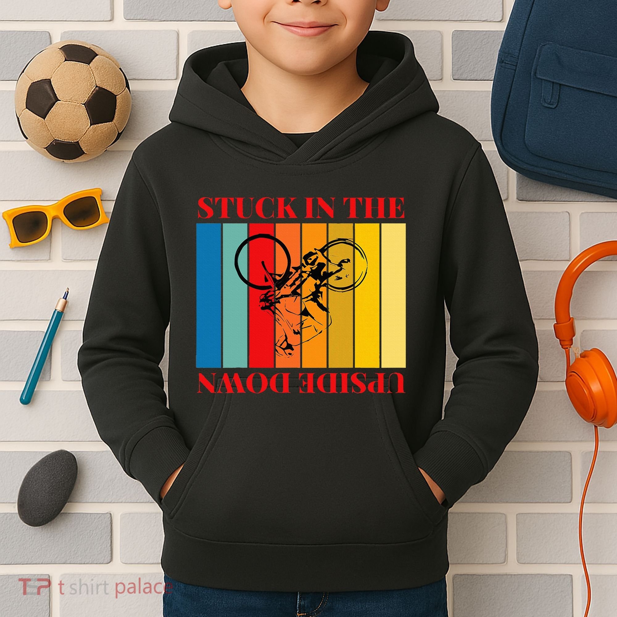 Stuck In The Upside Down Kids Hoodie