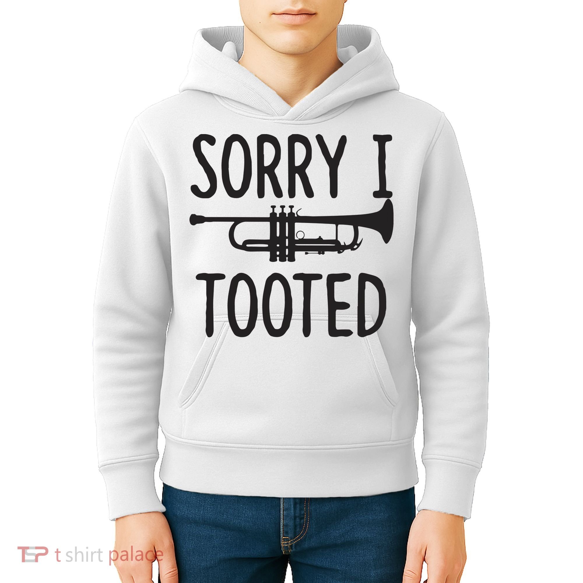 Sorry I Tooted Trumpet For Trumpet Player Kids Hoodie