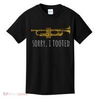 Sorry I Tooted Funny Jazz Trumpet Player Kids T-Shirt thumb 0