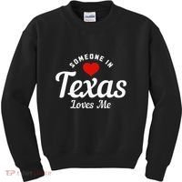Someone In Texas Loves Me Funny Cute Kids Sweatshirt thumb 0