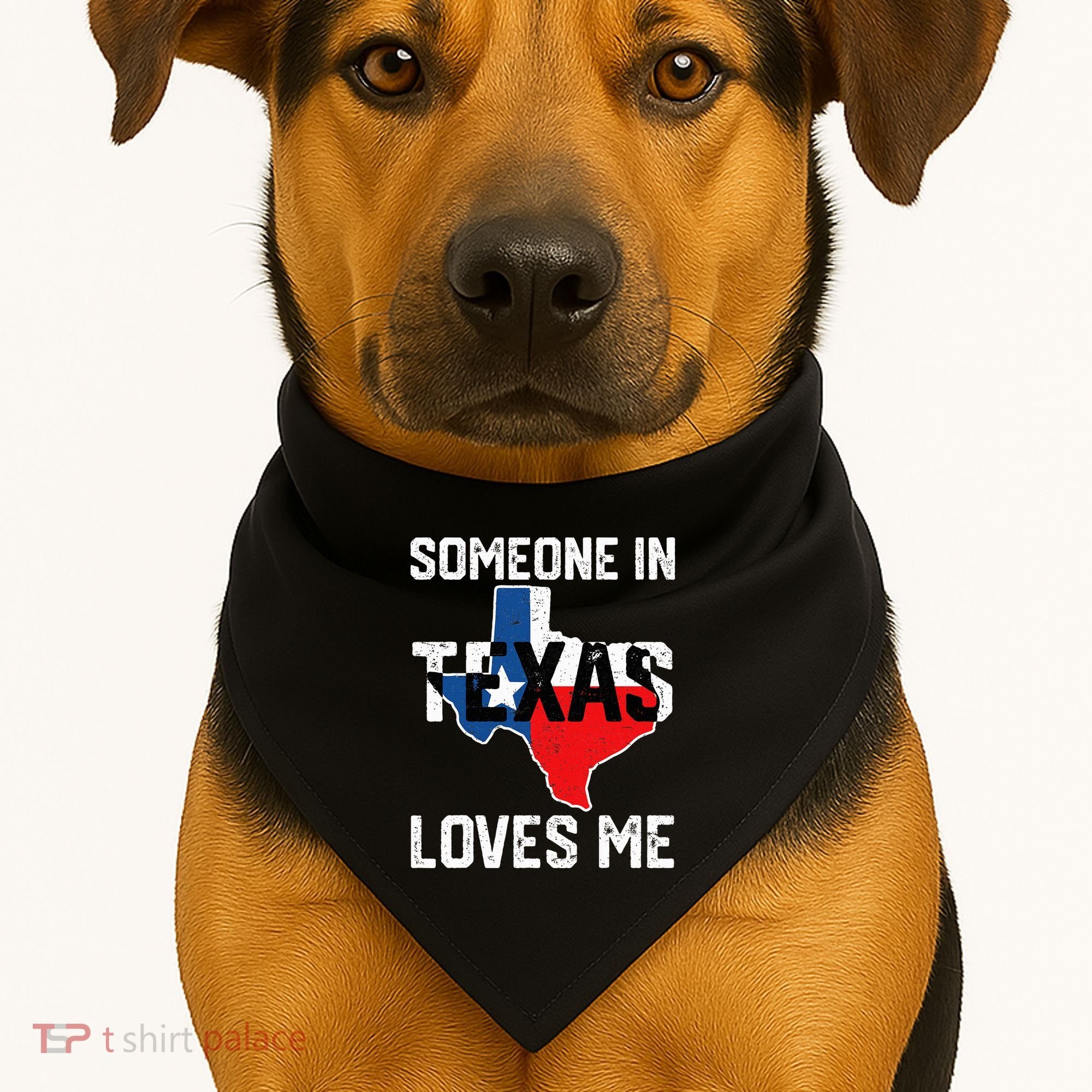 Someone In Texas Loves Me Cool Distressed USA-Made Doggie Bandana