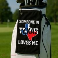 Someone In Texas Loves Me Cool Distressed Golf Towel thumb 2