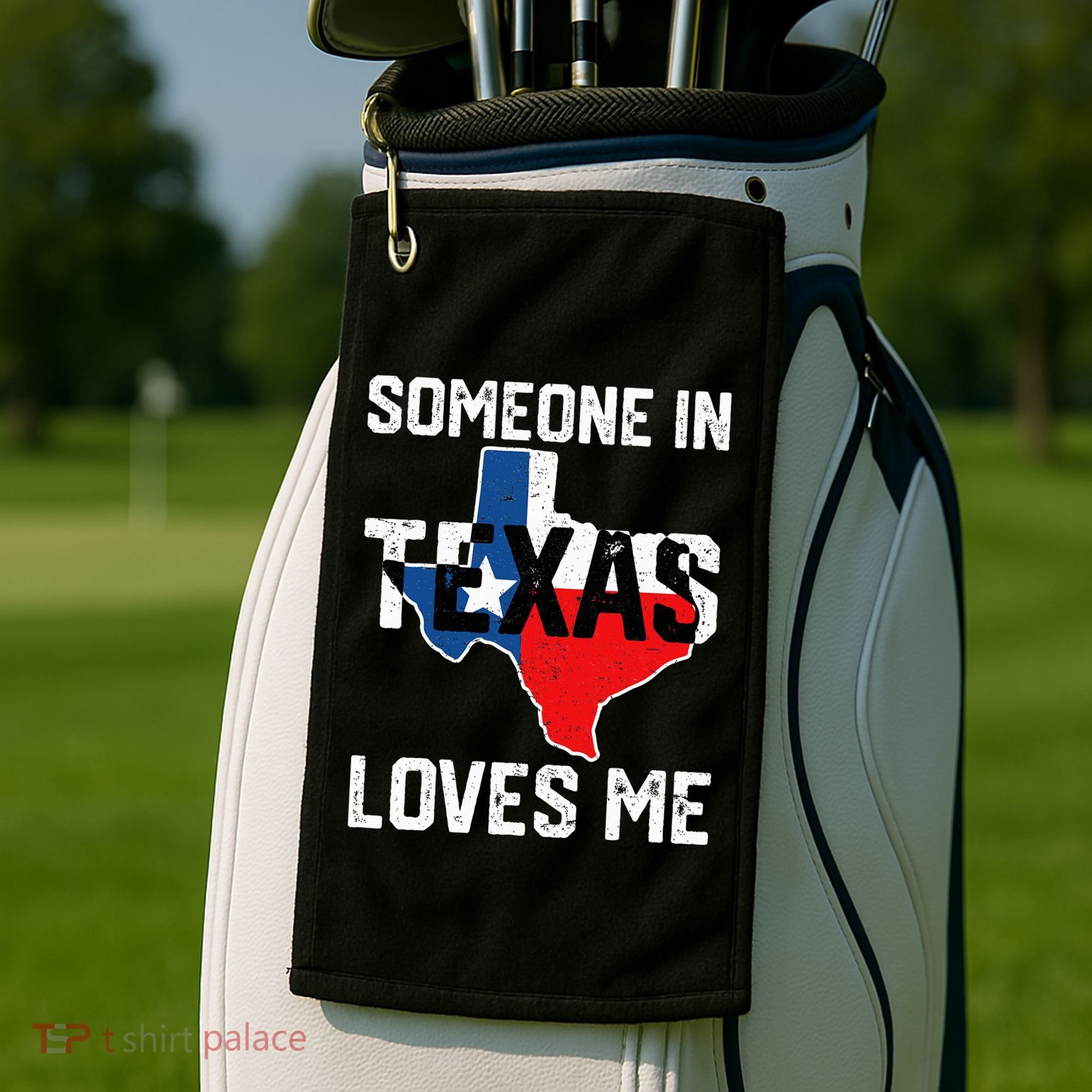 Someone In Texas Loves Me Cool Distressed Golf Towel