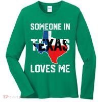 Someone In Texas Loves Me Cool Distressed Women's Long Sleeve Shirt thumb 0