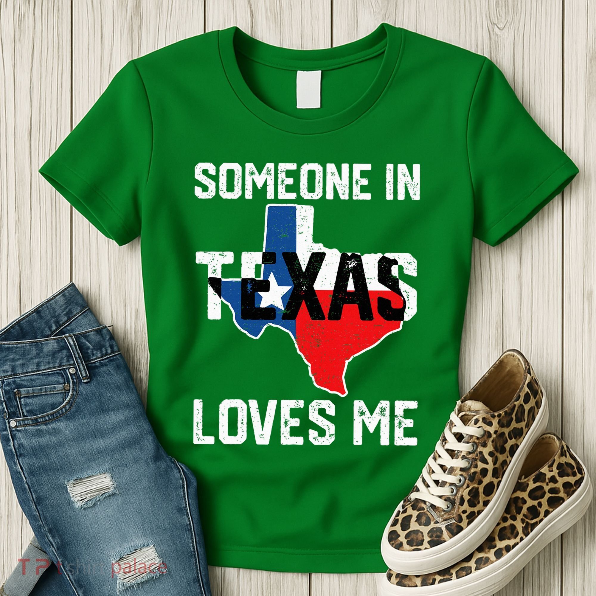 Someone In Texas Loves Me Cool Distressed Women's T-Shirt