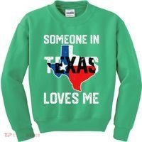 Someone In Texas Loves Me Cool Distressed Kids Sweatshirt thumb 0