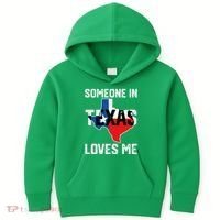 Someone In Texas Loves Me Cool Distressed Kids Hoodie thumb 0