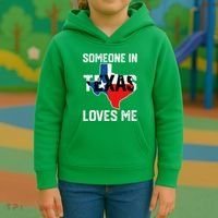 Someone In Texas Loves Me Cool Distressed Kids Hoodie thumb 3