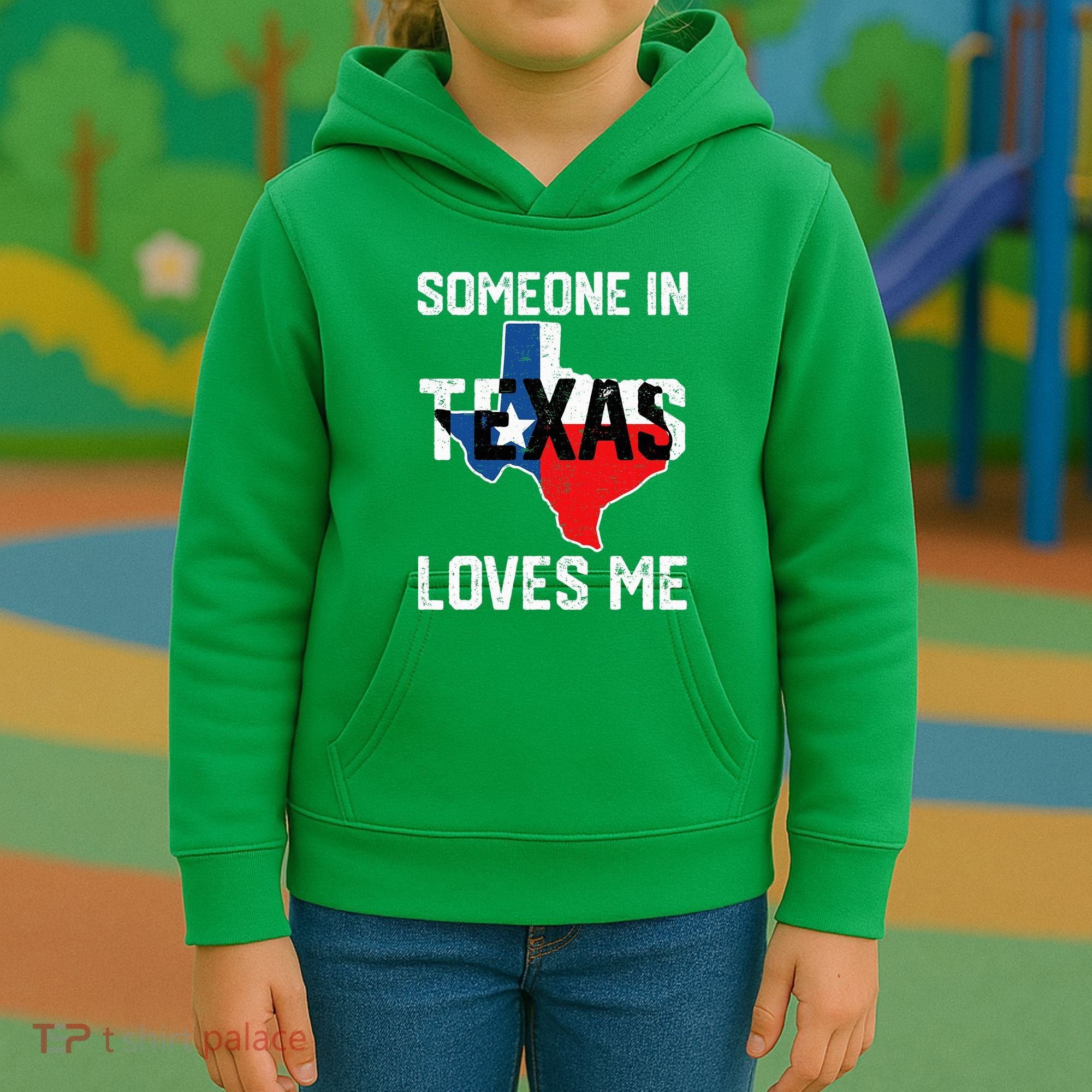 Someone In Texas Loves Me Cool Distressed Kids Hoodie