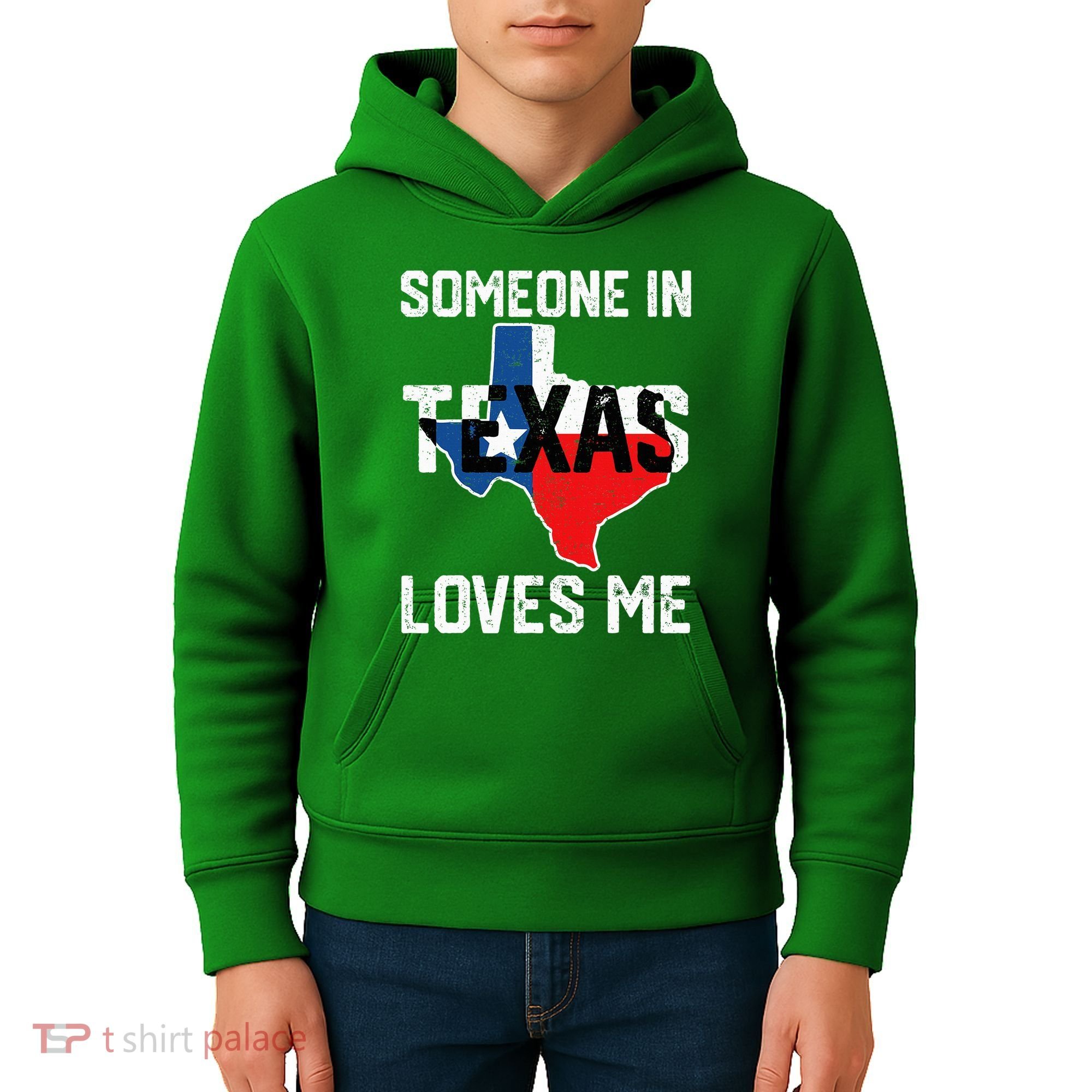 Someone In Texas Loves Me Cool Distressed Kids Hoodie