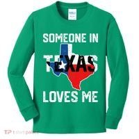 Someone In Texas Loves Me Cool Distressed Kids Long Sleeve Shirt thumb 0