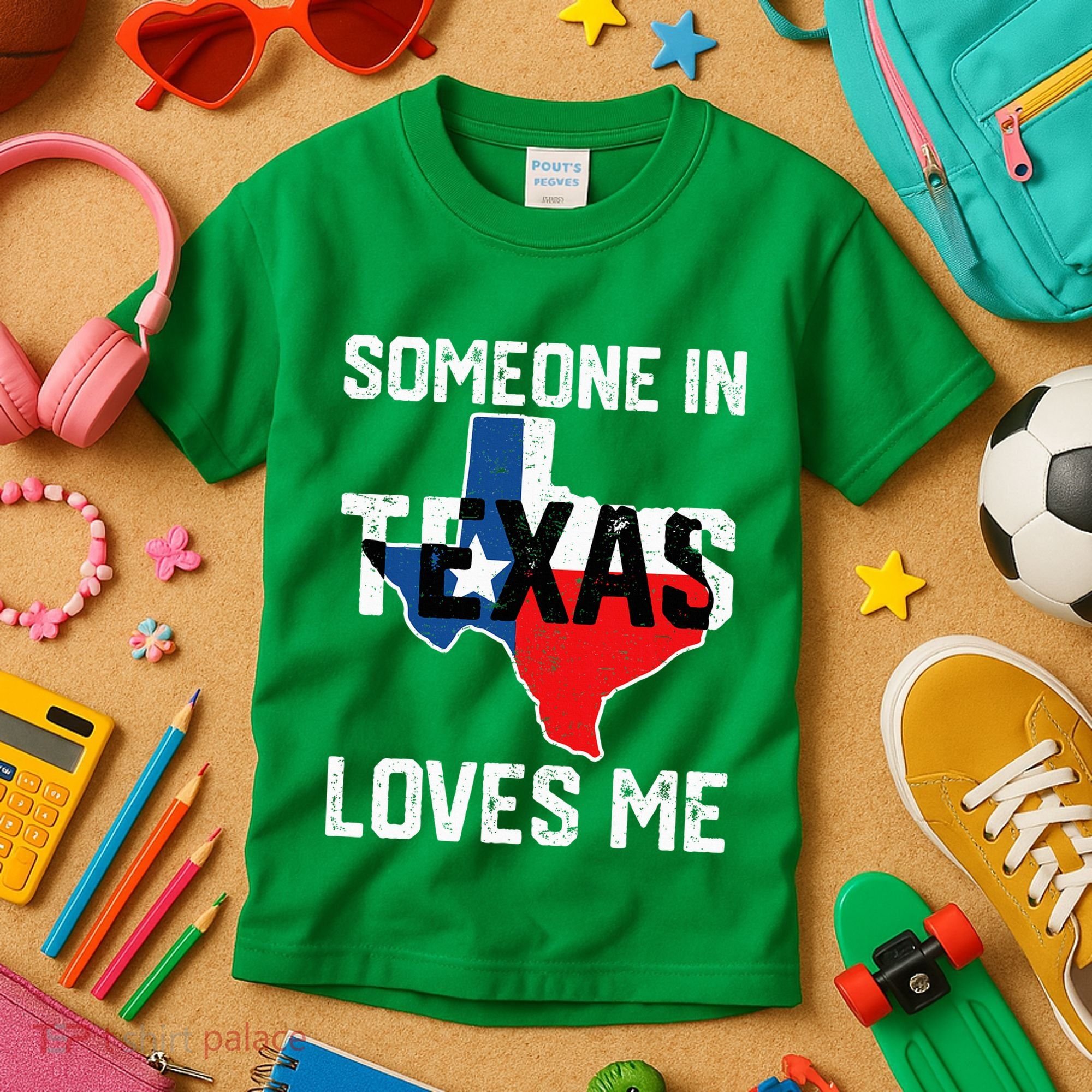 Someone In Texas Loves Me Cool Distressed Kids T-Shirt
