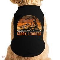 Sorry I Tooted Funny Train Railroad Workers Doggie Tank thumb 0