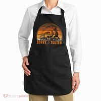 Sorry I Tooted Funny Train Railroad Workers Apron thumb 2