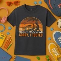 Sorry I Tooted Funny Train Railroad Workers Kids T-Shirt thumb 3