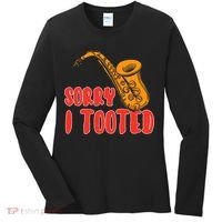Sorry I Tooted Funny Saxophone Player Gifts Women's Long Sleeve Shirt thumb 0