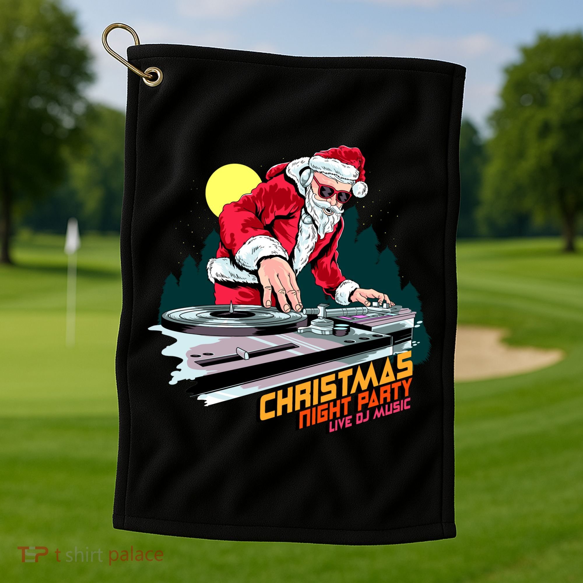 Santa Is The DJ Golf Towel
