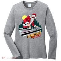 Santa Is The DJ Women's Long Sleeve Shirt thumb 0