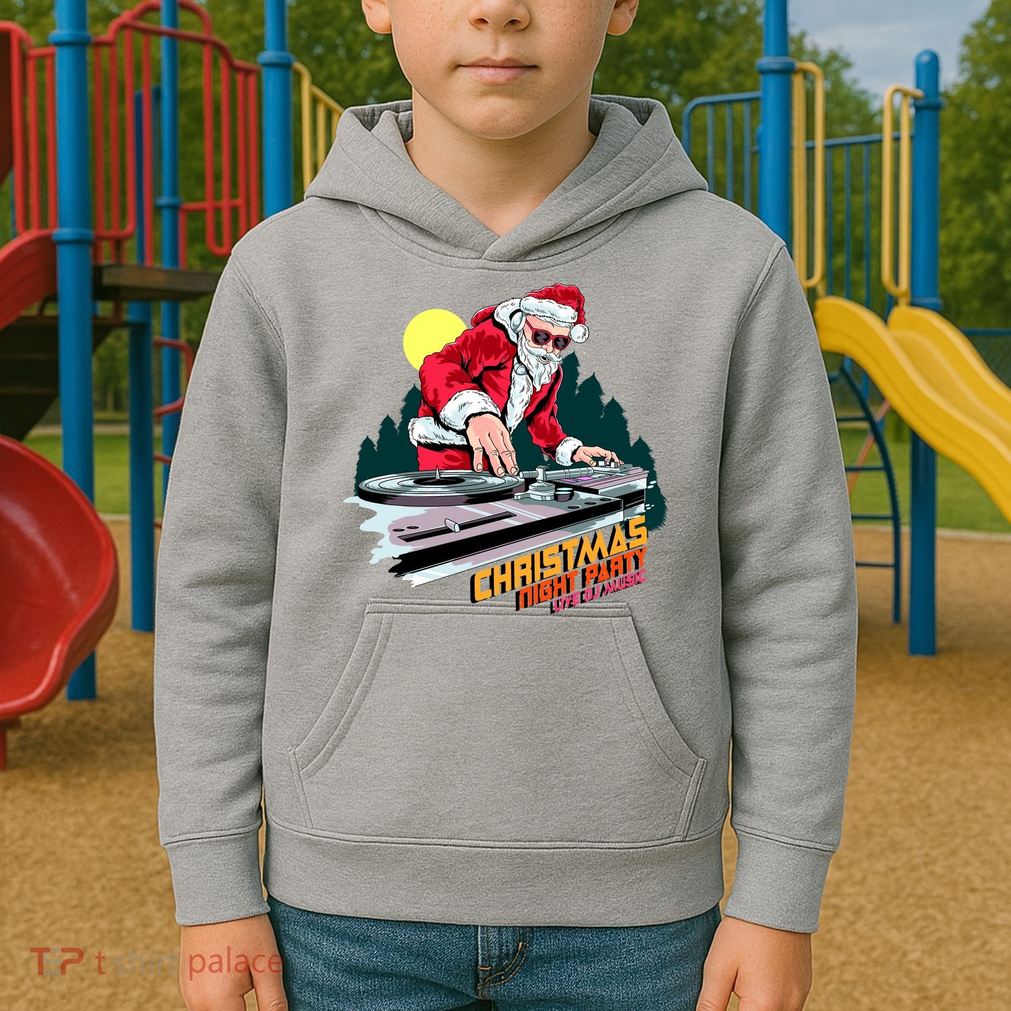 Santa Is The DJ Kids Hoodie