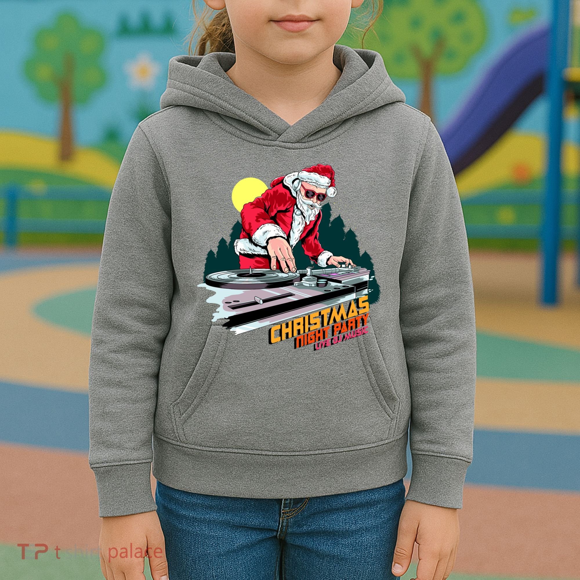 Santa Is The DJ Kids Hoodie