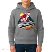Santa Is The DJ Kids Hoodie thumb 4