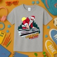Santa Is The DJ Kids T-Shirt thumb 3