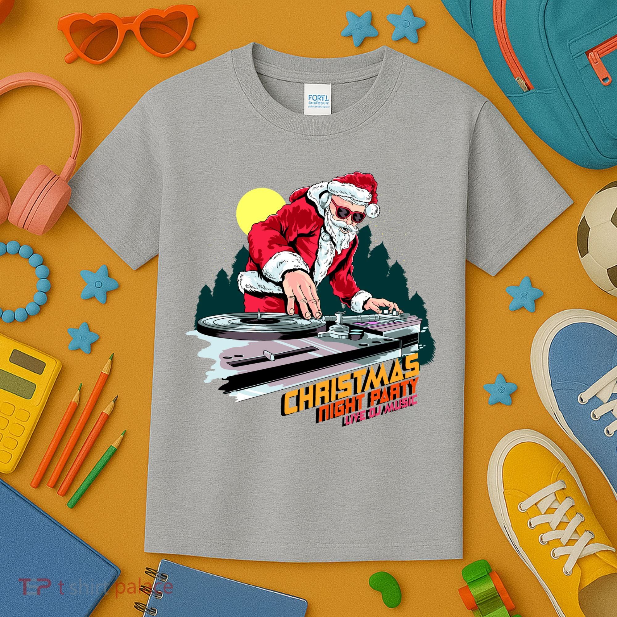 Santa Is The DJ Kids T-Shirt