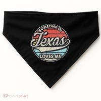 Someone In Texas Loves Me Us State Cool Retro USA-Made Doggie Bandana thumb 0