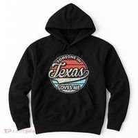 Someone In Texas Loves Me Us State Cool Retro Hoodie thumb 0