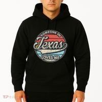 Someone In Texas Loves Me Us State Cool Retro Hoodie thumb 2
