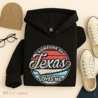Someone In Texas Loves Me Us State Cool Retro Hoodie thumb 4
