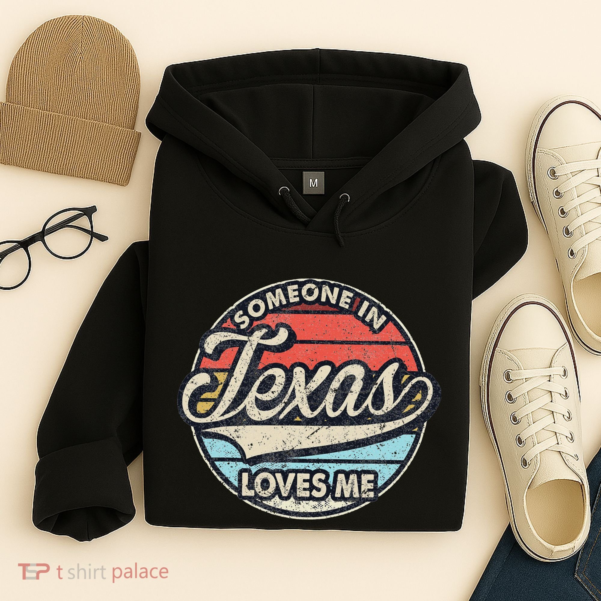 Someone In Texas Loves Me Us State Cool Retro Hoodie