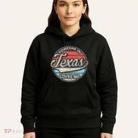 Someone In Texas Loves Me Us State Cool Retro Hoodie thumb 5