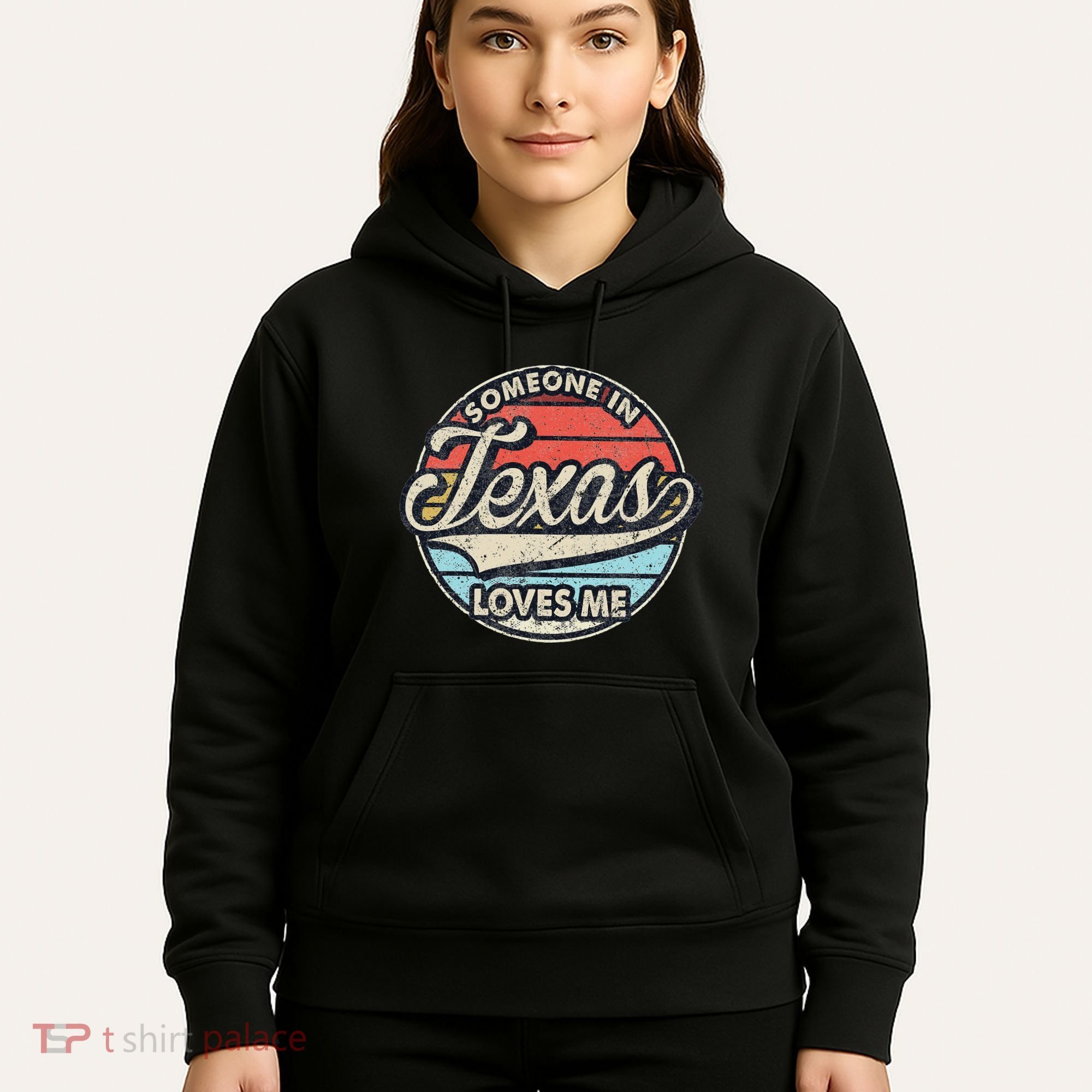 Someone In Texas Loves Me Us State Cool Retro Hoodie